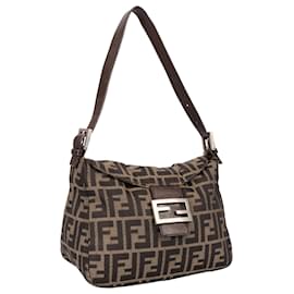 Fendi-Fendi Zucca Monogram Hobo Shoulder Bag-Brown