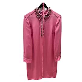 Vestido Prada de seda rosa com cinto Rosa