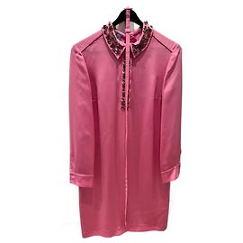 Vestido Prada de seda rosa con cinturón Rosa