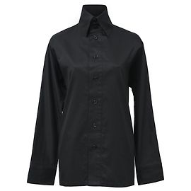 Camicia a maniche lunghe Yohji Yamamoto in cotone nero Nero