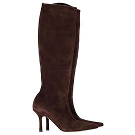 Jimmy Choo Iris Knee Length Pull On Boots in Brown Suede Brown