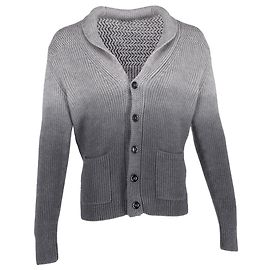 Tom Ford Gradient Schalkragen-Cardigan aus grauer Kaschmirwolle Grau