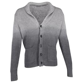 Tom Ford- Tom Ford Gradient Shawl Collar Cardigan in Grey Cashmere-Grey