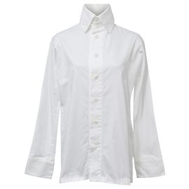 Camicia a maniche lunghe Yohji Yamamoto in cotone bianco Bianco