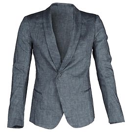 Blazer de linho cinza com gola xale de Haider Ackermann Cinza