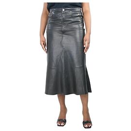 Rick Owens Schwarze Leder-Midijupe - Größe UK 14 Schwarz