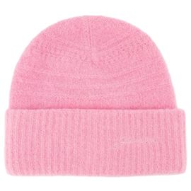 Gorro macio - Ganni - Lã - Rosa Rosa