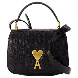 Borsa a tracolla Paris - AMI Paris - Pelle - Nero Nero