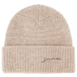 Soft Beanie - Ganni - Wool - Beige Brown Beige