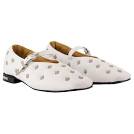 Autre Marque-Aj1342 Ballerinas - Toga Pulla - Leather - White-White