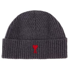 Red Adc Beanie - AMI Paris - Wool - Grey Grey