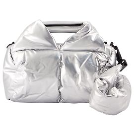 Mini bolsa de viagem Nyssa Puffer Duffel W3 - RAINS - Sintético - Espelho Prata Metálico