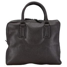 Dolce & Gabbana Leather Briefcase Gray Grey