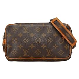 Autre Marque-Bolsa de ombro Louis Vuitton Monogram Pochette Marly Bandoulière M51828 em couro PVC marrom em muito bom estado-Outro