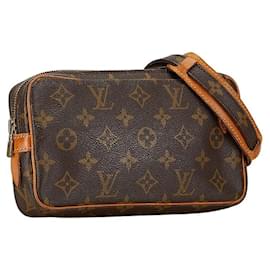 Autre Marque-Louis Vuitton Monogram Pochette Marly Bandouliere Shoulder Bag M51828 Brown PVC Leather in Very Good Condition-Other