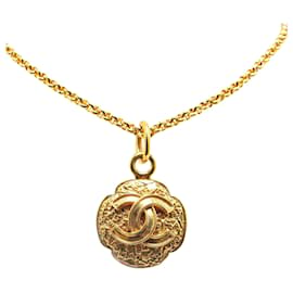 Autre Marque-Chanel Vintage Coco Mark Long Necklace Gold Plated in Great Condition-Other