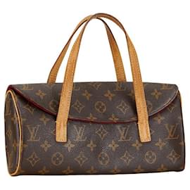 Autre Marque-Louis Vuitton Monogram Sonatine Handbag M51902 Brown PVC Leather in Very Good Condition-Other