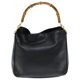 Gucci-Sac à main en nylon noir GUCCI Bamboo 001 0166 1638 Auth ep4993-Noir