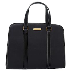 Autre Marque-Bolsa de mão de couro preto Burberrys Auth am6686-Preto