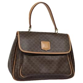 Céline-Sac à main en toile Macadam CELINE en cuir PVC marron Auth ki4637-Marron