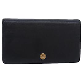 Chanel-CHANEL COCO Marque Portefeuille Cuir Noir CC Auth am6579-Noir