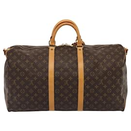 Louis Vuitton-LOUIS VUITTON Monogram Keepall Bandouliere 55 Sac de Boston M41414 LV Auth fm3623-Monogramme