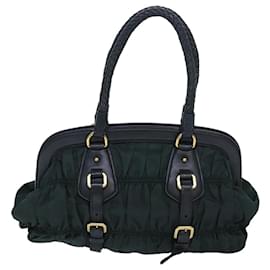 Prada-PRADA Sac à main en nylon vert Auth am6655-Vert