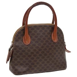 Céline-Sac à main en toile Macadam CELINE en cuir PVC marron Auth 83494-Marron