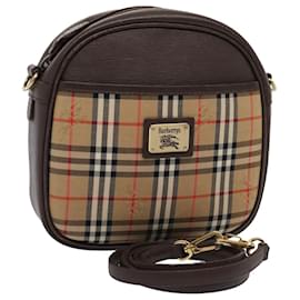 Autre Marque-Bolsa de ombro Burberrys Nova Check em lona bege Auth yk13924-Bege