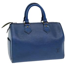 Louis Vuitton-LOUIS VUITTON Epi Speedy 25 Sac à main Bleu Toledo M43015 LV Auth 84718-Bleu