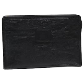 Autre Marque-Bolsa de mão em couro preto Burberrys Auth bs16273-Preto