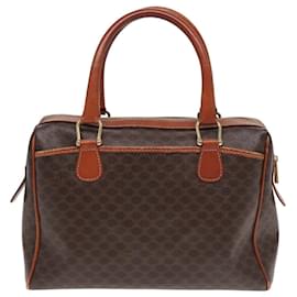 Céline-Sac Boston en toile Macadam CELINE en cuir PVC marron Auth 83675-Marron