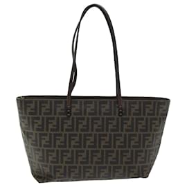 Fendi-Sac fourre-tout en toile Zucca FENDI marron noir Auth ep4925-Marron,Noir