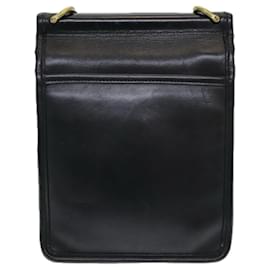 Coach-Sac à épaule en cuir noir Auth am6664-Noir