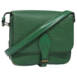 Louis Vuitton-LOUIS VUITTON Epi Cartouchiere MM Sac à épaule Vert M52244 LV Auth 80340-Vert