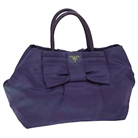 Prada-PRADA Sac à main en nylon violet Auth 83954-Violet