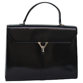 Valentino-Sac à main VALENTINO en cuir verni noir Auth bs16361-Noir