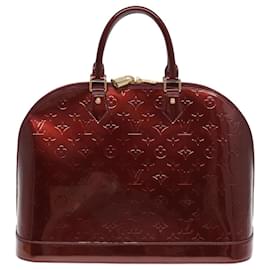 Louis Vuitton-LOUIS VUITTON Monogram Vernis Alma MM Sac à main Rouge Favist M91687 LV Auth 82016-Autre