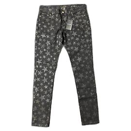 Saint Laurent by Hedi Slimane Star Print Denim Jeans from Spring summer 2016. Black