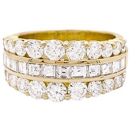 inconnue Diamond and yellow gold band ring. Other