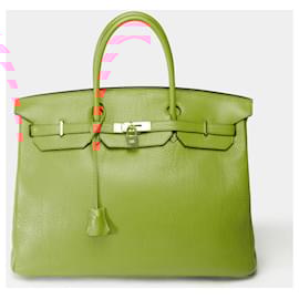 Hermès-Sac HERMES Birkin 40 en Cuir Orange - 101466-Orange
