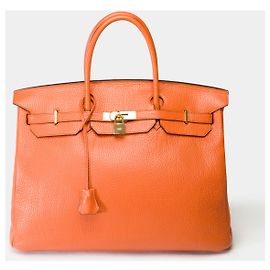 Hermès HERMES Birkin 40 in Orange Leather - 101466 Orange