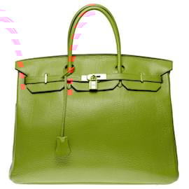 Hermès-Sac HERMES Birkin 40 en Cuir Orange - 101466-Orange