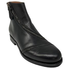 Alaïa Alaia Black Zipper Detail Leather Ankle Boots Black