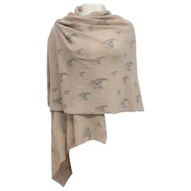 Autre Marque-Skull Cashmere Beige Skull Cashmere Wrap-Beige