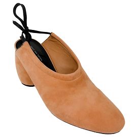 Dries Van Noten Peach Suede Mules Beige