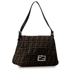 Fendi-Sac à épaule Mamma Forever en toile Zucca marron de Fendi-Marron