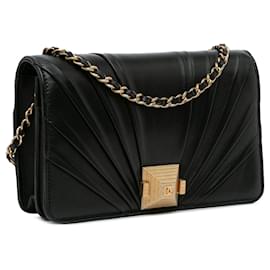 Chanel-Sac à bandoulière en cuir d'agneau noir Chanel Pyramid Wallet On Chain-Noir