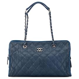 Chanel-Sac tote en caviar bleu Chanel Côte d'Azur-Bleu