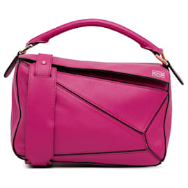 Loewe-Sac à main Small Puzzle en cuir rose LOEWE-Rose